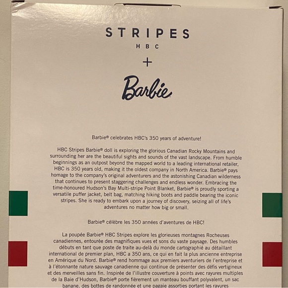 Barbie 350 Years of Adventure Hudson Bay Canada HBC Stripes Limited Edition - Picture 7 of 8